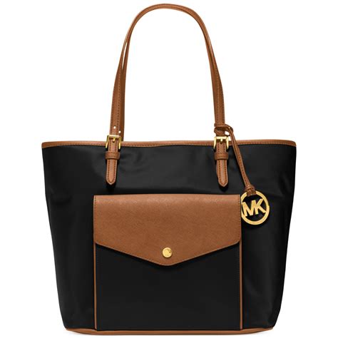 michael kors black tote sale|Michael Kors black nylon tote.